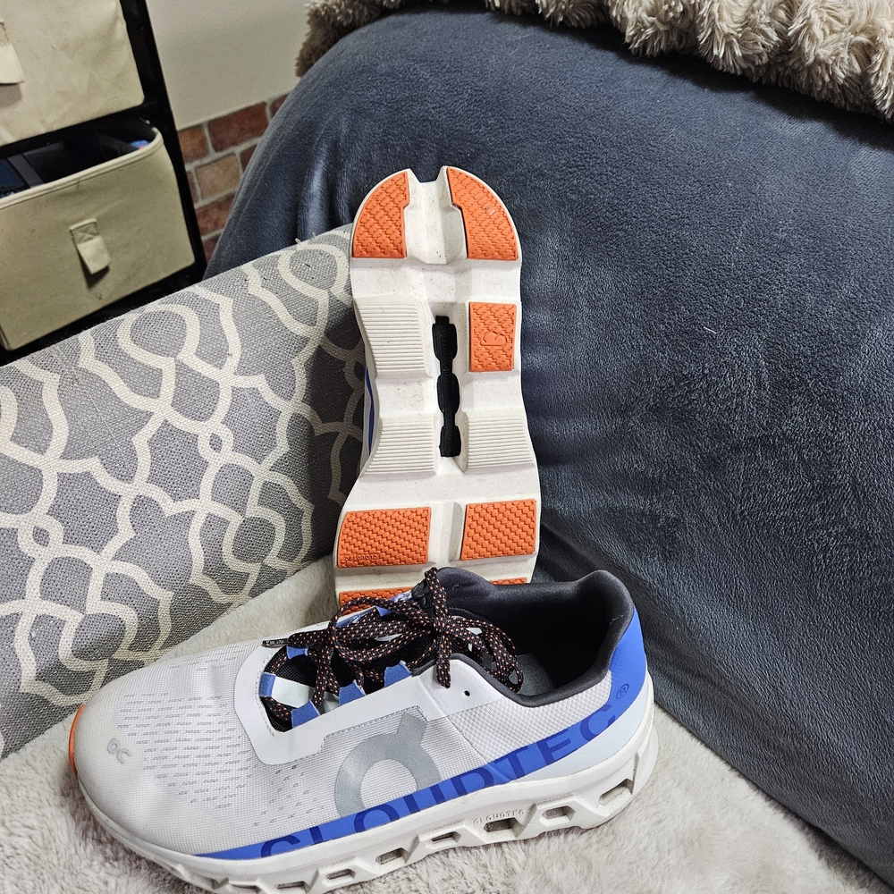 On Running Men's Athletic Shoes in White, Blue & Orange